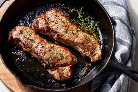 oven cooked steak in cast iron skillet 