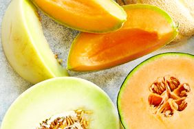 ripe cantaloupe and honeydew 