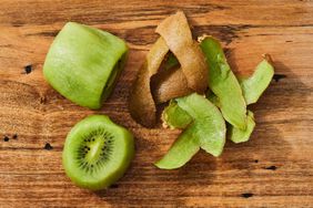 peeling a kiwi