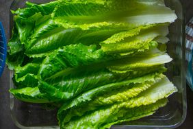 lettuce in glass container