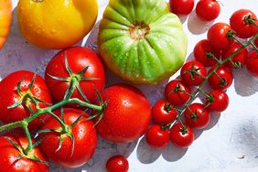 variety of washed tomatoes 