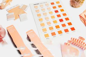 Pantone Color of the Year Peach Fuzz color swatch board