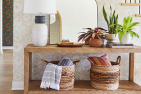 console table decor in entryway