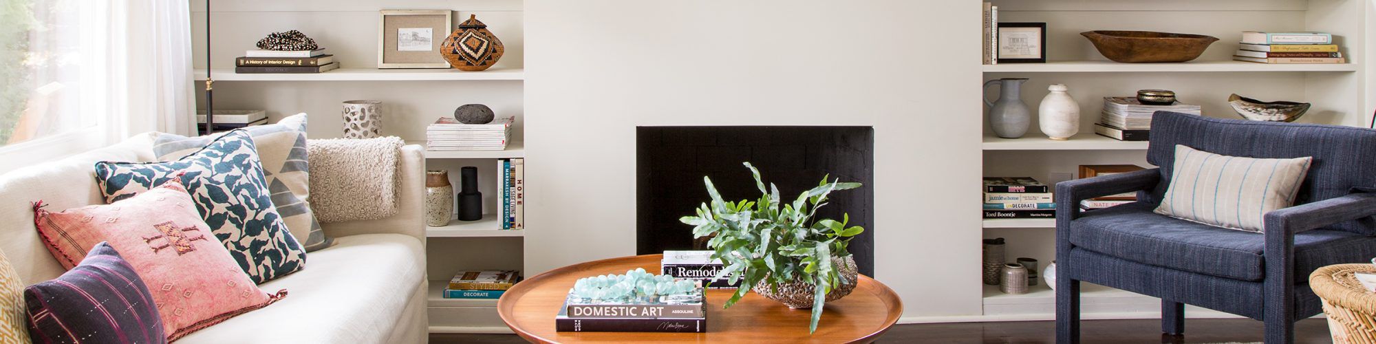 living room with decor objects