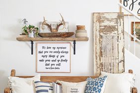 seating area in entry way with various decor