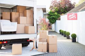 moving boxes on a truck