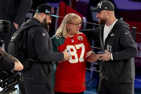 Donna Kelce, Travis Kelce, and Jason Kelce