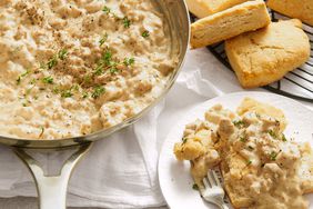 Gluten-Free Buttermilk Biscuits with Sausage Gravy