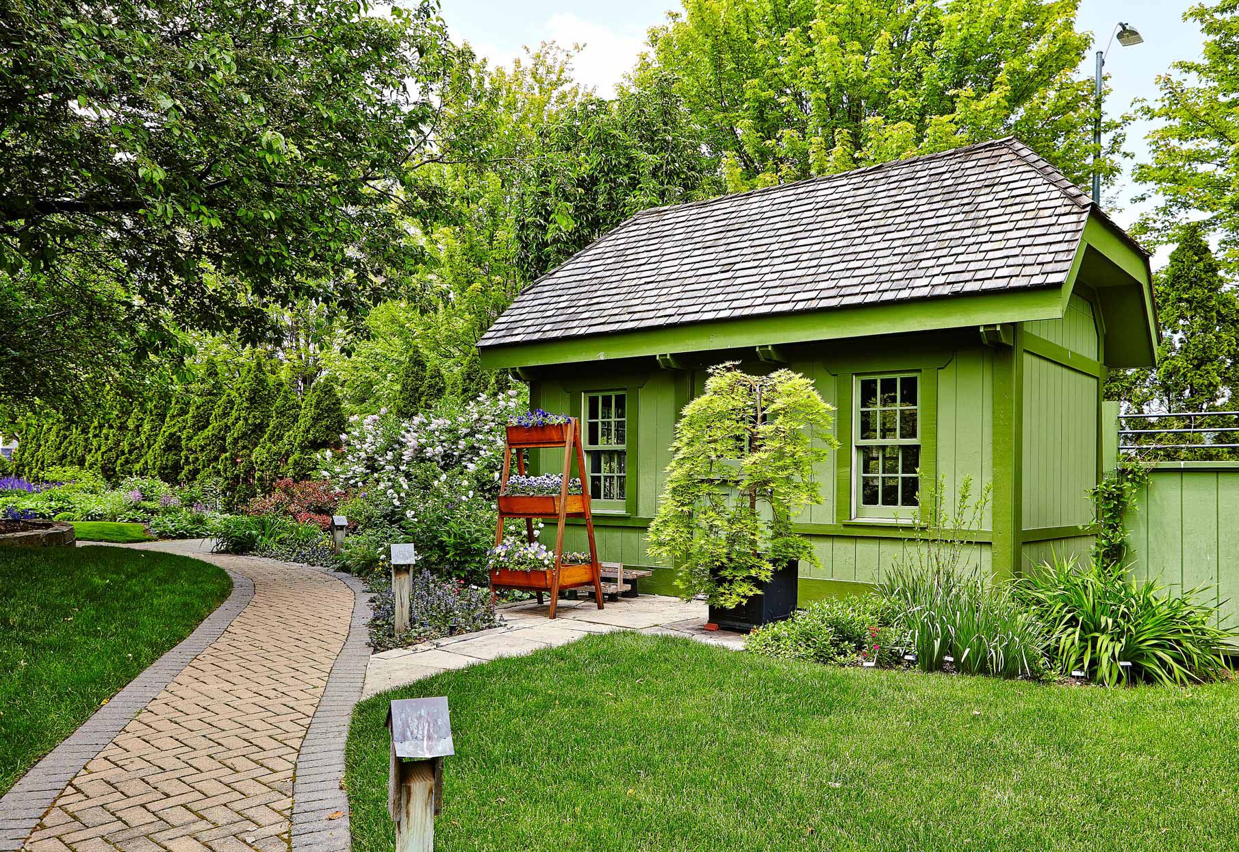 green building in test garden