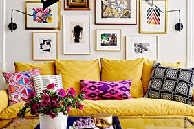 Living room with books and artwork