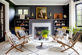 Living room with area rug and lounge chairs