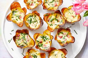 Potato Crusted Ham and Cheese Quiche Bites