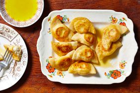 potato pierogis on plate