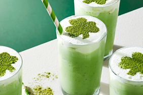 matcha-mint milkshakes with shamrocks