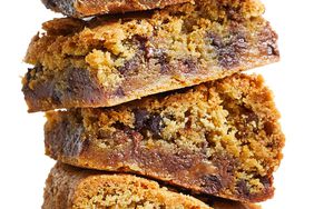 stack of Salted Caramel Chocolate Chip Bars