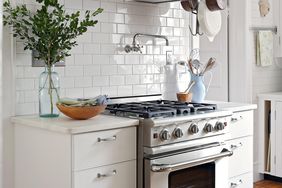 white kitchen stove oven range